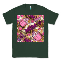 Sports Green Mom Coffee Cups With Leopard Digital Paper Classic Tee - BundleAndBundleShop