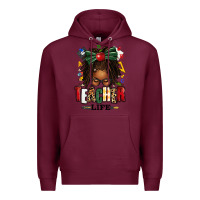 Burgundy teacher life afro locs messy bun Premium Hoodie - texasbilliewilder