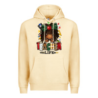 Pina Colada teacher life afro locs messy bun Premium Hoodie - texasbilliewilder