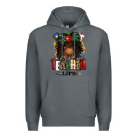 Rock teacher life afro locs messy bun Premium Hoodie - texasbilliewilder