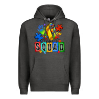 Charcoal Heather softball support squad autism Premium Hoodie - Zillion Design Studio
