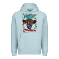 Blue Mist Merry Christmas Calf Premium Hoodie - RanaPortraitStore
