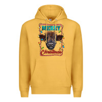 Mustard Merry Christmas Calf Premium Hoodie - RanaPortraitStore