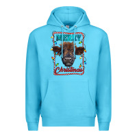 Ocean Blue Merry Christmas Calf Premium Hoodie - RanaPortraitStore