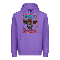 Purple Merry Christmas Calf Premium Hoodie - RanaPortraitStore