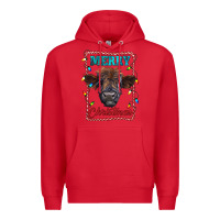 Red Merry Christmas Calf Premium Hoodie - RanaPortraitStore