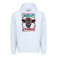 White Merry Christmas Calf Premium Hoodie - RanaPortraitStore