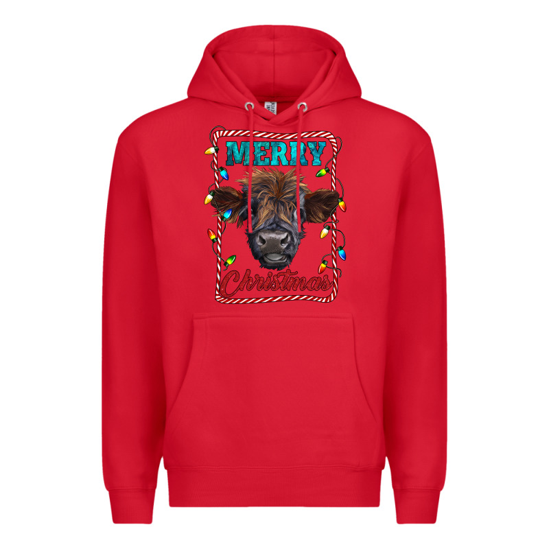 Merry Christmas Calf Premium Hoodie by RanaPortraitStore | Teevron