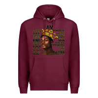 Burgundy afro man black king i am Premium Hoodie - texasbilliewilder