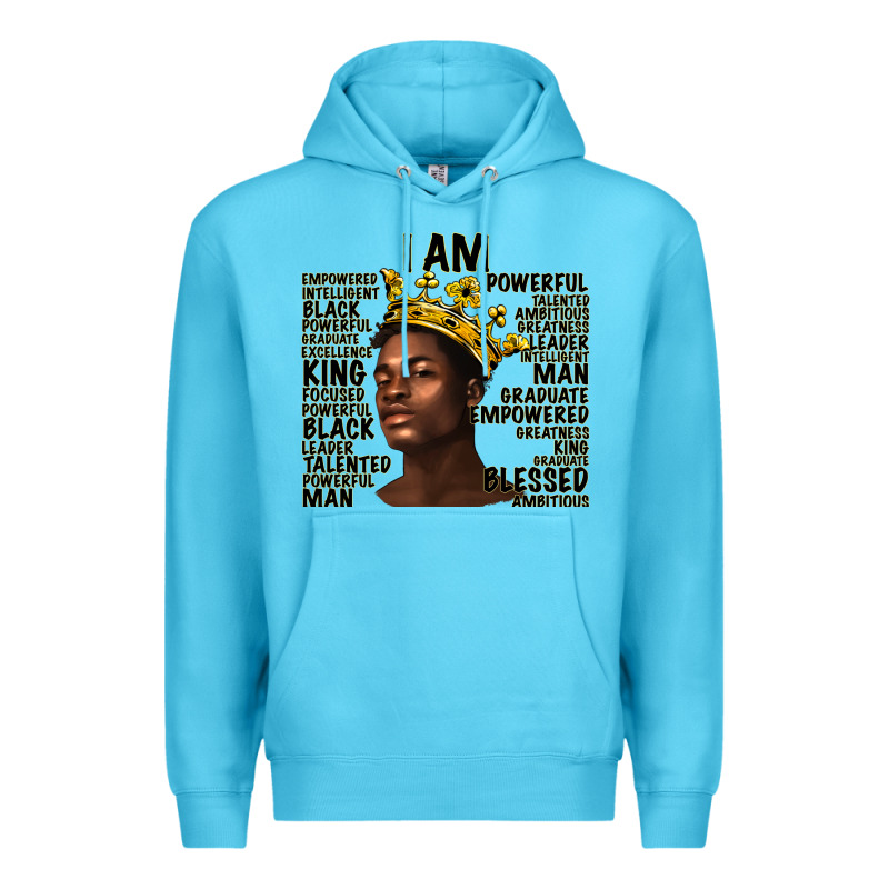Afro Man Black King I Am Premium Hoodie by texasbilliewilder | Teevron