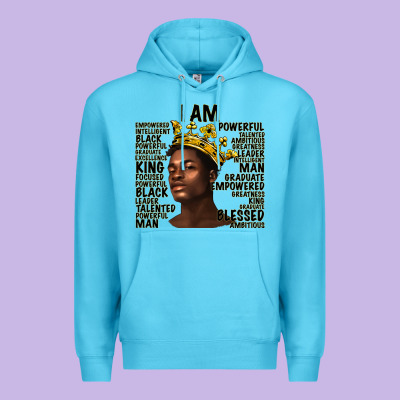 Premium Hoodie afro man black king i am