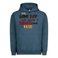 Pigment Midnight Navy on game day we wear maroon and gold Urban Hoodie - MaliasSmallBusiness