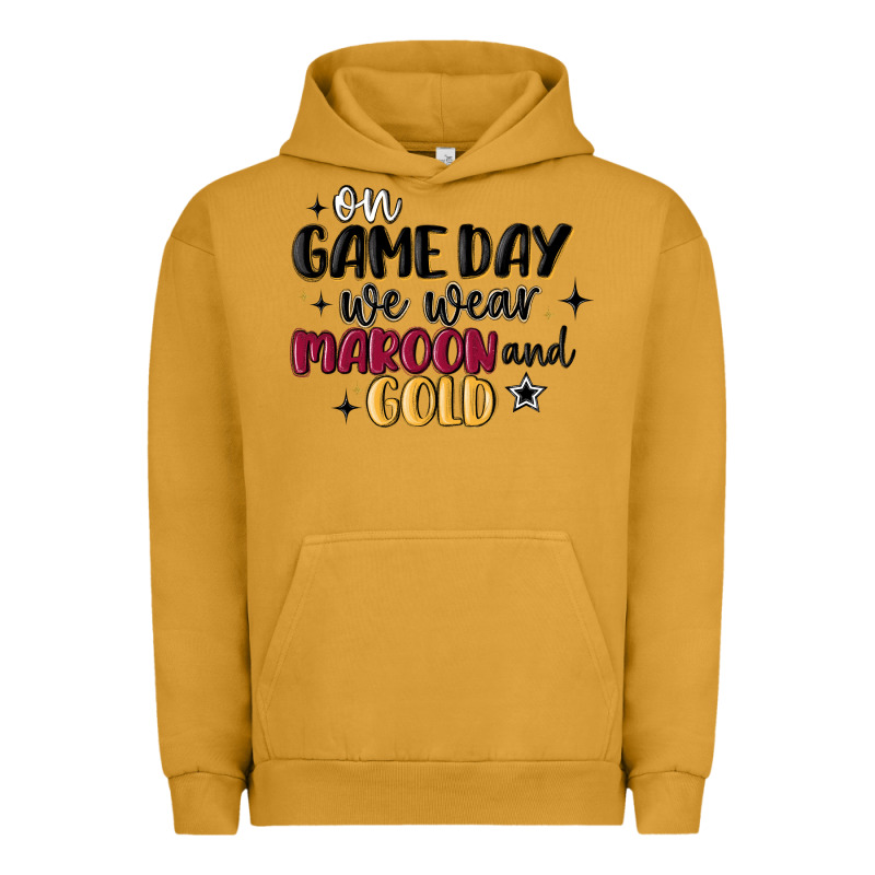 On Game Day We Wear Maroon And Gold Urban Hoodie by MaliasSmallBusiness | Teevron
