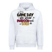 White on game day we wear maroon and gold Urban Hoodie - MaliasSmallBusiness