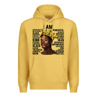 Antique Gold afro man black king i am Premium Hoodie - texasbilliewilder