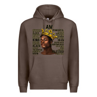 Coffee afro man black king i am Premium Hoodie - texasbilliewilder