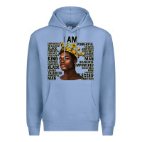 Colony Blue afro man black king i am Premium Hoodie - texasbilliewilder