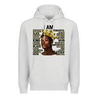 Dove Grey afro man black king i am Premium Hoodie - texasbilliewilder