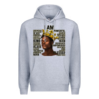 Heather Grey afro man black king i am Premium Hoodie - texasbilliewilder