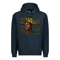 Navy afro man black king i am Premium Hoodie - texasbilliewilder