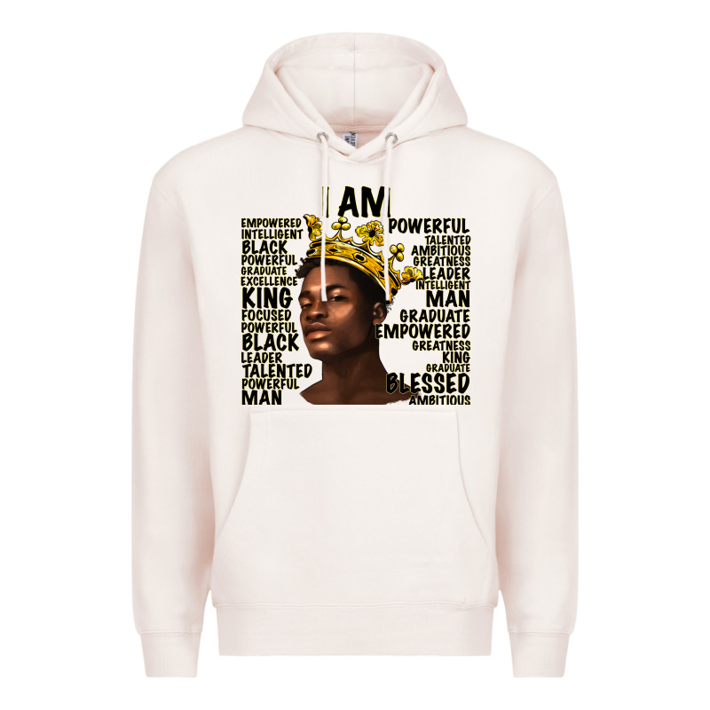 Afro Man Black King I Am Premium Hoodie by texasbilliewilder | Teevron