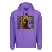 Purple afro man black king i am Premium Hoodie - texasbilliewilder