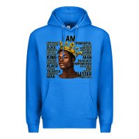 True Royal afro man black king i am Premium Hoodie - texasbilliewilder