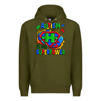 Army Green autism is his superpower ripped Premium Hoodie - Zillion Design Studio