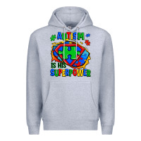 Heather Grey autism is his superpower ripped Premium Hoodie - Zillion Design Studio