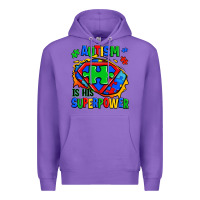 Purple autism is his superpower ripped Premium Hoodie - Zillion Design Studio
