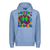 Colony Blue autism is his superpower ripped Premium Hoodie - Zillion Design Studio