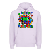 Lilac autism is his superpower ripped Premium Hoodie - Zillion Design Studio