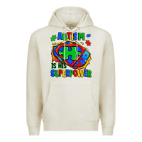 Oatmeal Heather autism is his superpower ripped Premium Hoodie - Zillion Design Studio