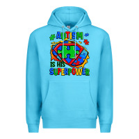 Ocean Blue autism is his superpower ripped Premium Hoodie - Zillion Design Studio