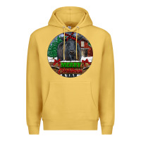 Antique Gold Black Angus Cattle Merry Christmas Premium Hoodie - RanaPortraitStore