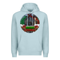 Blue Mist Black Angus Cattle Merry Christmas Premium Hoodie - RanaPortraitStore