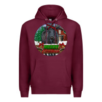 Burgundy Black Angus Cattle Merry Christmas Premium Hoodie - RanaPortraitStore