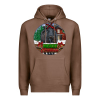 Chestnut Black Angus Cattle Merry Christmas Premium Hoodie - RanaPortraitStore