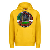 Lemon Black Angus Cattle Merry Christmas Premium Hoodie - RanaPortraitStore