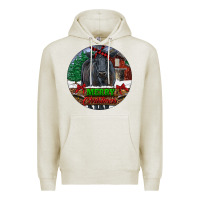 Oatmeal Heather Black Angus Cattle Merry Christmas Premium Hoodie - RanaPortraitStore