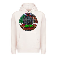 Pale Pink Black Angus Cattle Merry Christmas Premium Hoodie - RanaPortraitStore
