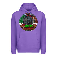 Purple Black Angus Cattle Merry Christmas Premium Hoodie - RanaPortraitStore