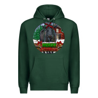 Sports Green Black Angus Cattle Merry Christmas Premium Hoodie - RanaPortraitStore