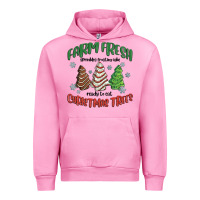 Fuchsia Pink farm fresh christmas trees Urban Hoodie - MaliasSmallBusiness