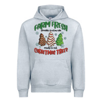 Heather Grey farm fresh christmas trees Urban Hoodie - MaliasSmallBusiness