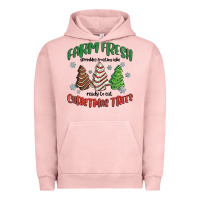 Pigment Salmon farm fresh christmas trees Urban Hoodie - MaliasSmallBusiness