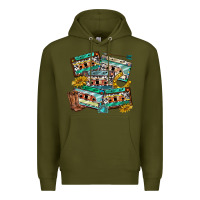 Army Green 90s country casette tapes Premium Hoodie - texasbilliewilder