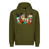 Army Green german shepherd black and grey cat coffee cups Premium Hoodie - Zillion Design Studio