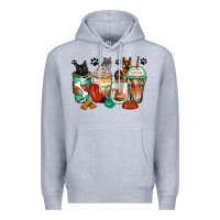 German Shepherd Black And Grey Cat Coffee Cups Premium Hoodie | Teevron