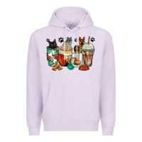 Lilac german shepherd black and grey cat coffee cups Premium Hoodie - Zillion Design Studio